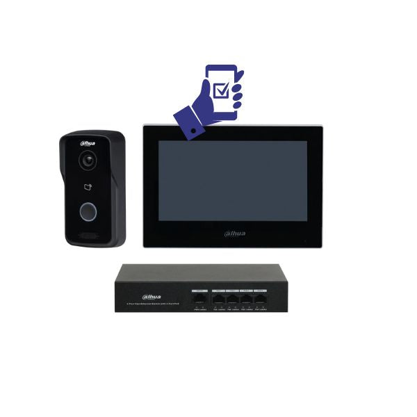 Dahua Smartphone Intercom Kit DHI-KTP03 S2 - Wireless Video Door Phone System for Home & Business Security with Mobile App Control