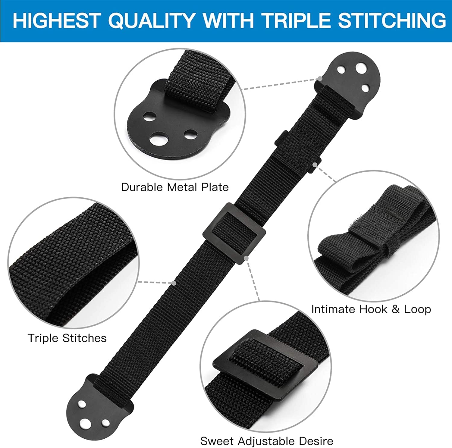 Heavy Duty TV & Furniture Safety Straps - Anti Tip Straps for Baby Proofing, Earthquake Protection & Wall Anchoring - Adjustable & Secure (Pack of 2) - Perfect for Living Rooms, Nurseries & Home Safety