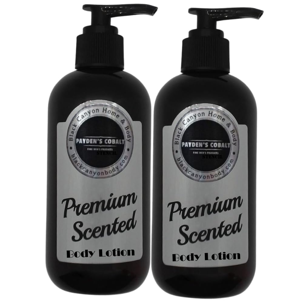 Premium Men's Luxury Body Lotion - Cobalt Bergamot Fig & Leather Scent with Lanolin & Jojoba Oil, 16 Oz (2 Pack) - Hydrating Moisturizer for Dry Skin, Perfect for Daily Use & Gift Giving