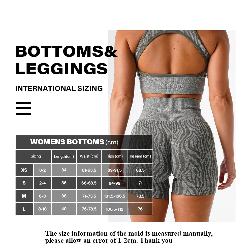 NVGTN Wild Thing Zebra Print Seamless Spandex Shorts for Women - High Waisted Elastic Fitness Shorts, Breathable & Hip Lifting - Perfect for Running, Yoga, Gym & Casual Wear