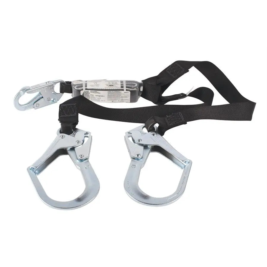 Dynamic Safety FP7461446 6 Foot Y-Type Lanyard with Big Hook - Fall Protection for Construction, Roofing & Industrial Work