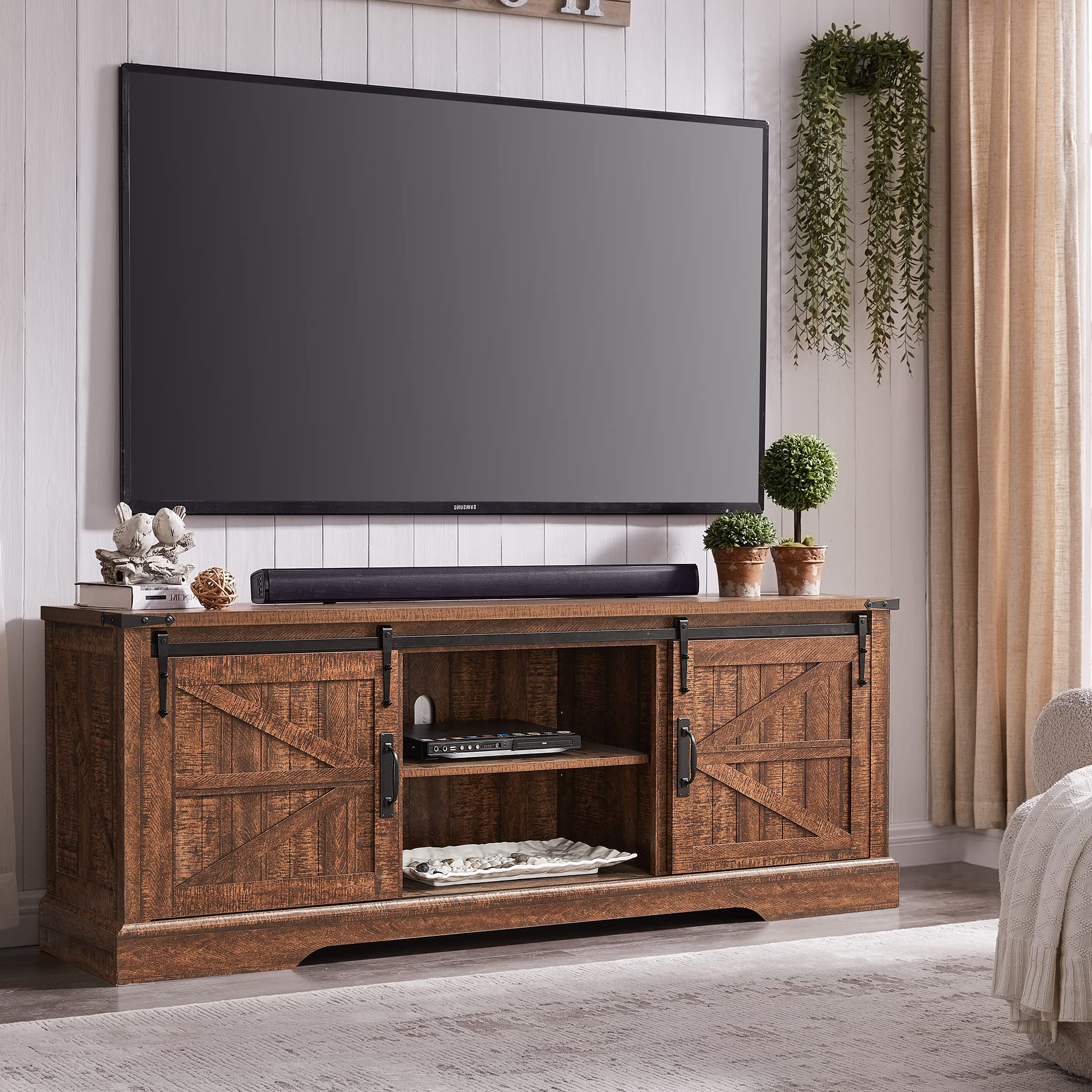 Rustic Farmhouse TV Stand for 70-75 Inch TVs - 66
