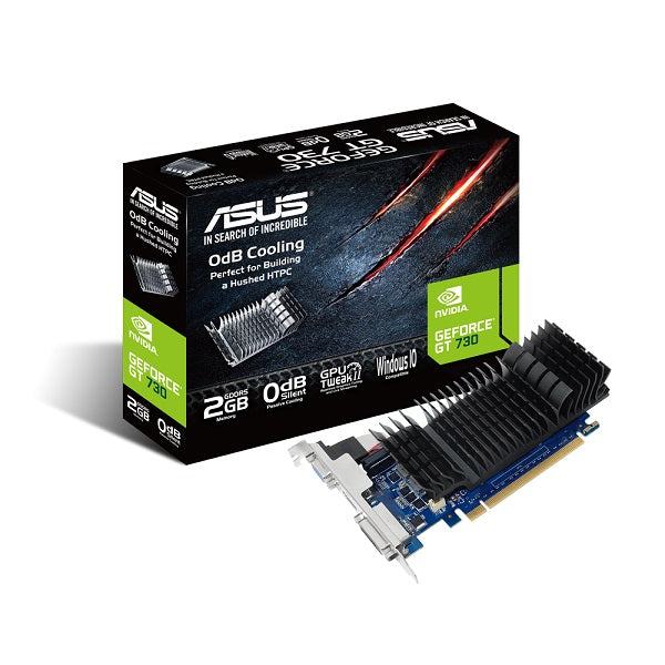 ASUS GeForce GT 730 2GB GDDR5 Low Profile Graphics Card - 4K HD Video, Dual Monitor Support for Home & Office PCs, Gaming & Multimedia Editing