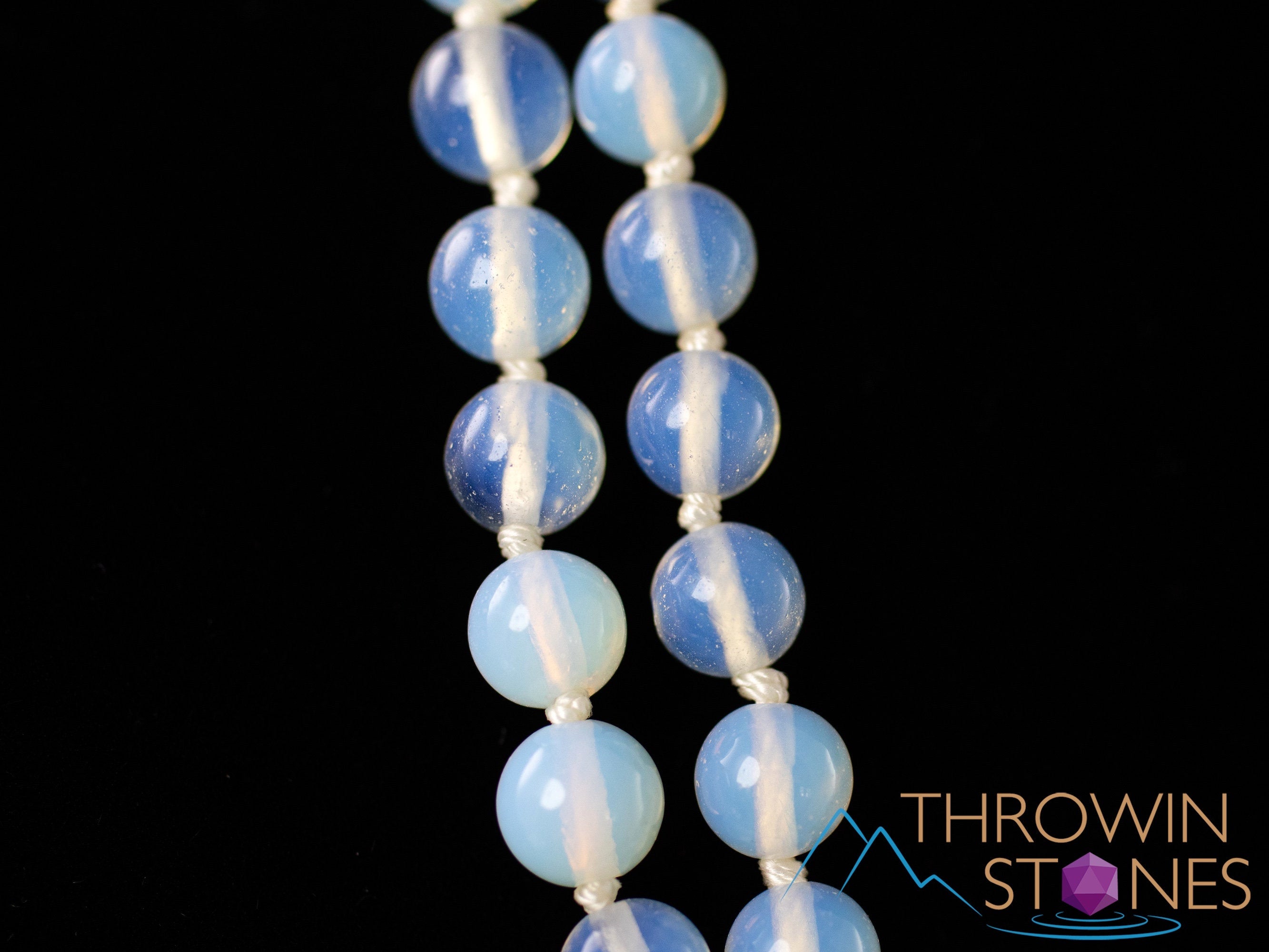 Opalite Crystal Necklace - Handmade Mala Beaded Jewelry with Healing Stones | Spiritual Meditation, Yoga & Energy Balancing Accessory | E1814