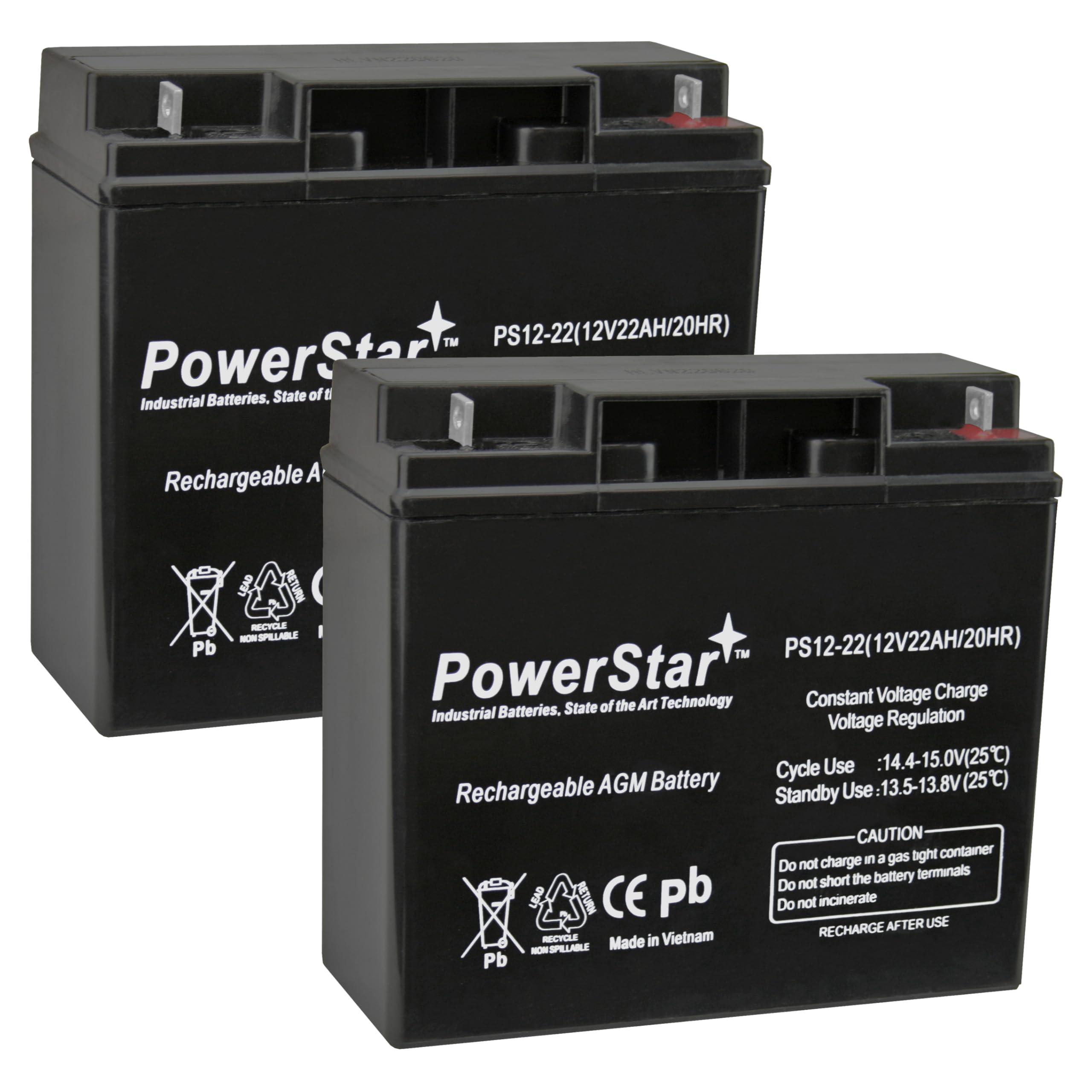 PowerStar Replacement Batteries 2-Pack for APC RBC50 - Long-Lasting Backup Power for UPS Systems, Home & Office Electronics