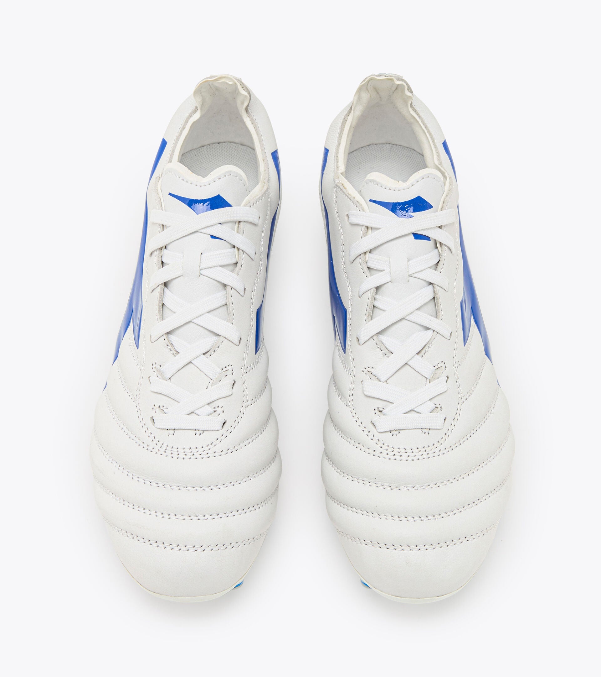Diadora Brasil Elite 2 LT LP 12 Soccer Cleats - White & Royal Blue Football Shoes for Men | Perfect for Professional Matches & Training Sessions