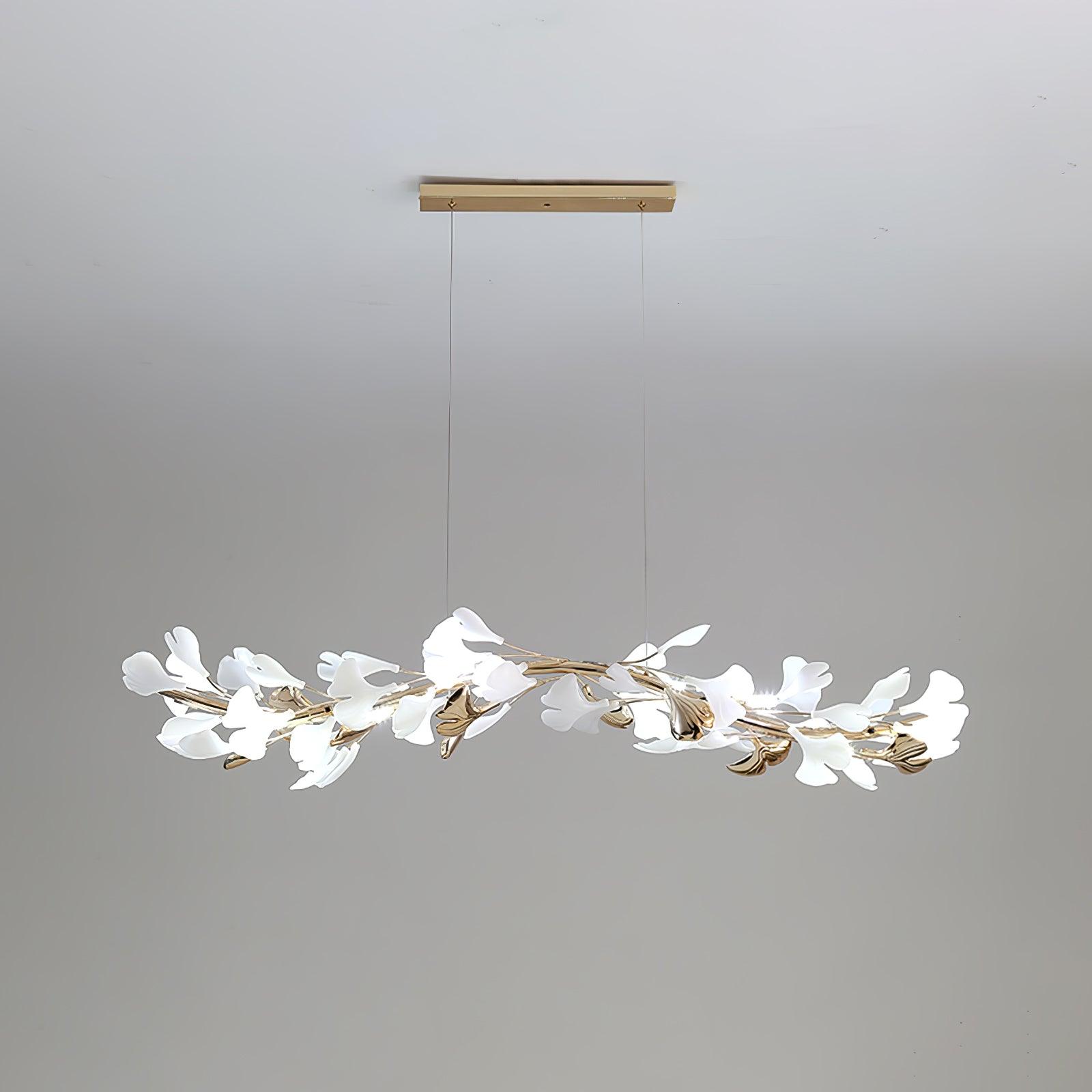 Elegant Ginkgo Leaf Chandelier - Modern Gold Ceiling Light Fixture for Dining Room, Living Room & Bedroom Decor | Perfect for Home, Hotel and Restaurant Lighting