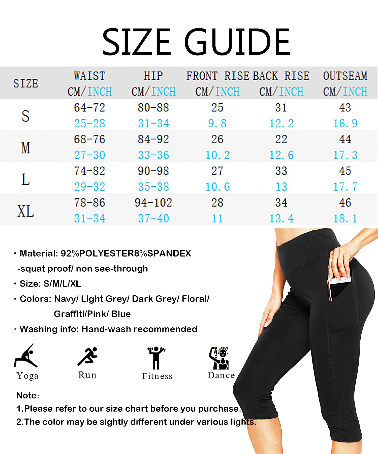 Best Women's High Waisted 3/4 Length Capri Leggings with Pockets - Gym, Yoga, Workout & Running Pants for Active Women | Perfect for Fitness, Lounge & Everyday Wear