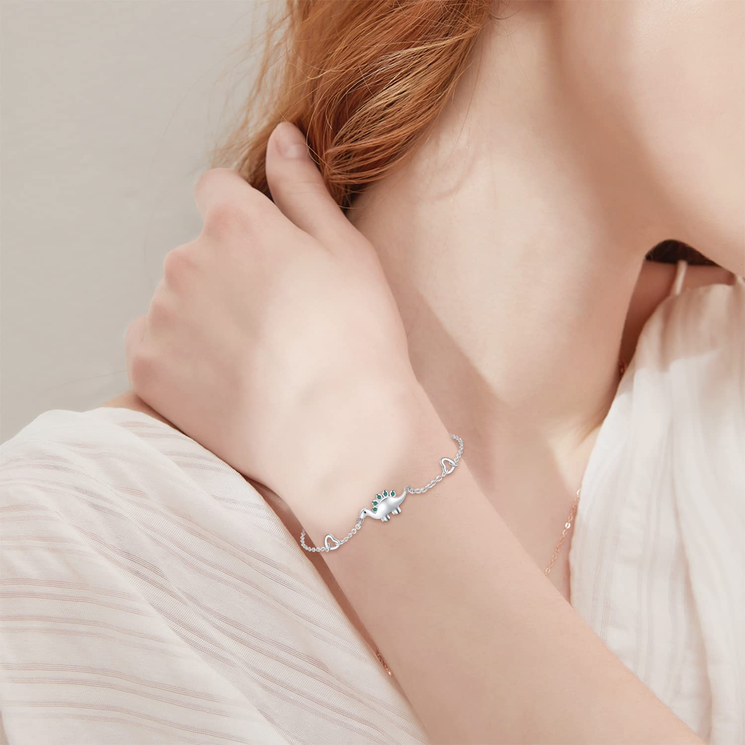 925 Sterling Silver Bracelet for Women - Dinosaur, Rose, Hummingbird, Infinite Love & Elephant Animal Charm Bracelets | Thoughtful Gift for Girlfriend, Wife, Daughter | Perfect for Birthdays, Anniversaries & Everyday Wear