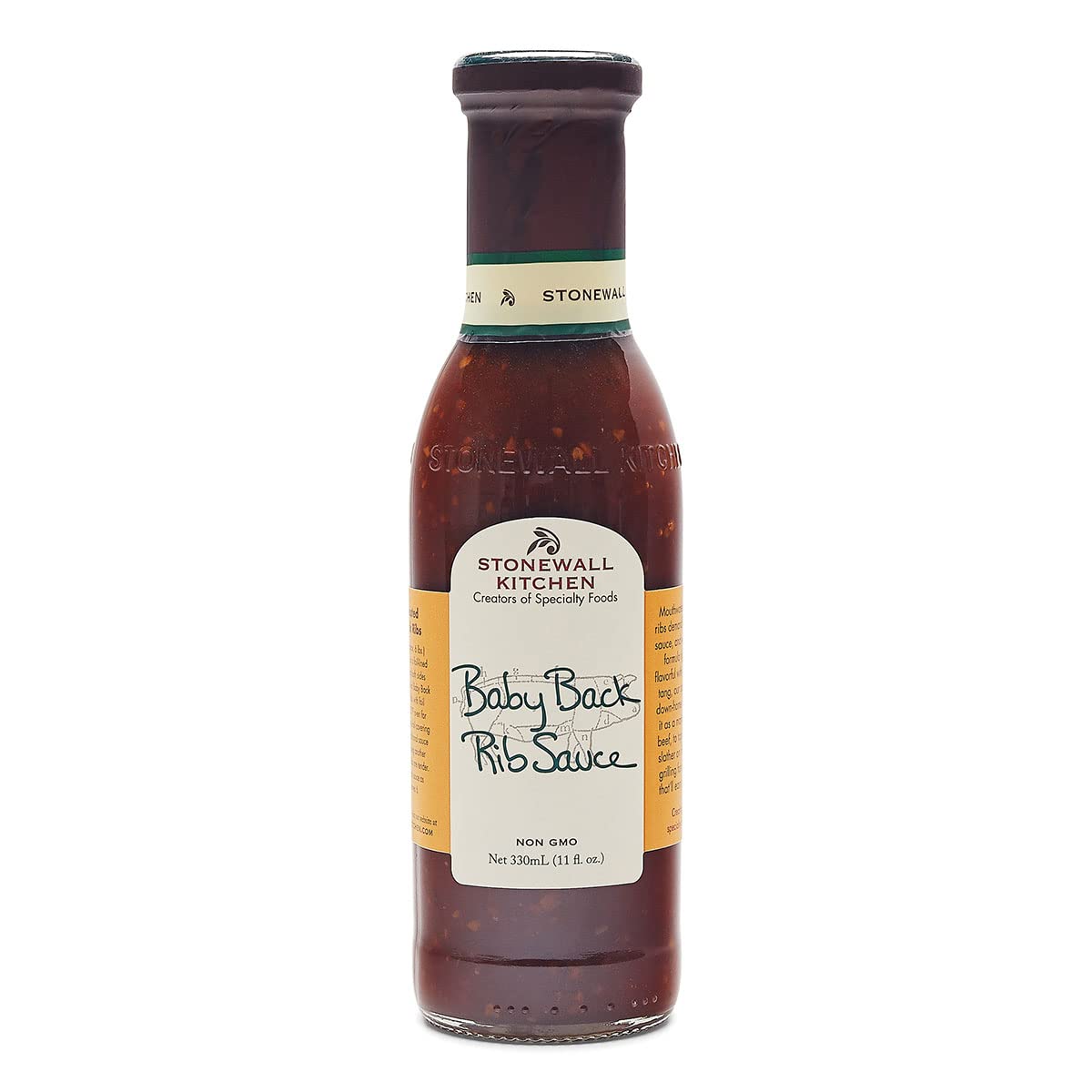 Stonewall Kitchen Baby Back Rib Sauce - 11 oz | Sweet & Tangy BBQ Glaze for Grilling, Smoking & Slow Cooking | Perfect for Ribs, Chicken & Pulled Pork