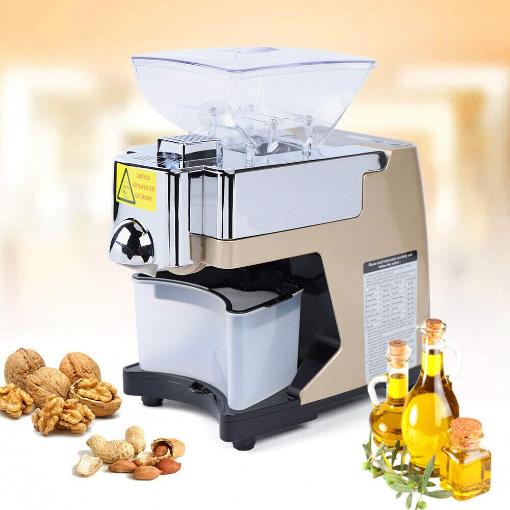 Commercial Stainless Steel Oil Press Machine - Automatic Cold & Hot Press for Peanuts, Dry Olives & More - 110V 450W (320x160x350mm) - Perfect for Home Kitchens, Restaurants & Small Businesses