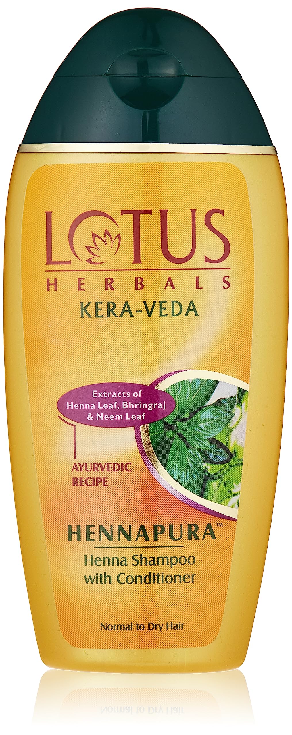 Lotus Herbals Kera-Veda Hennapura Henna Shampoo with Conditioner & Bhringraj - 200ml for All Hair Types | Natural Hair Care for Dry, Damaged & Frizzy Hair | Perfect for Daily Use & Hair Repair