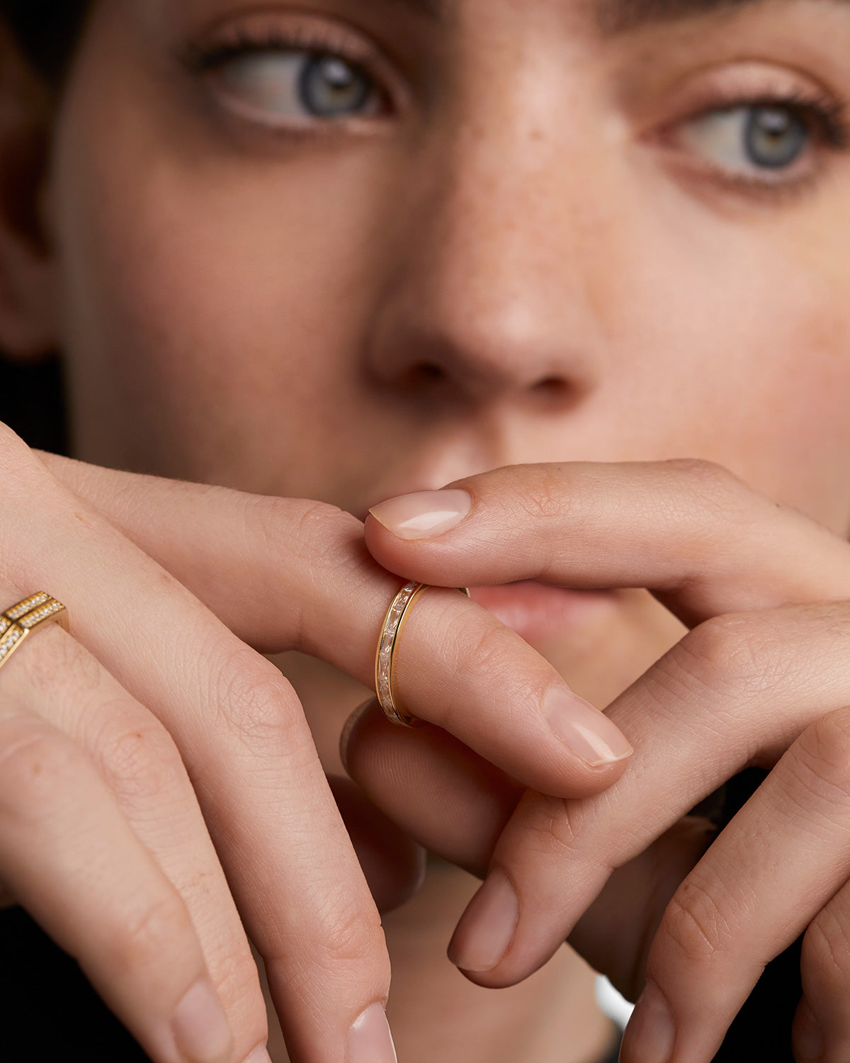 GRID Vianca Ring - Elegant Minimalist Stackable Ring for Women, Dainty Gold & Silver Jewelry Gift for Her | Perfect for Everyday Wear, Date Nights & Special Occasions