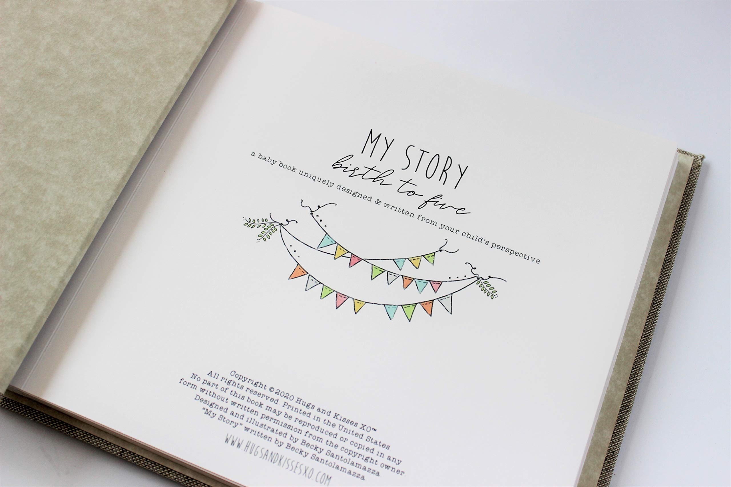 Beautiful Baby Memory Book Keepsake - Unisex Baby Journal & Photo Album with Hot Air Balloon Animals Design | Perfect for Newborn Gifts, Christening Presents & First Year Milestones