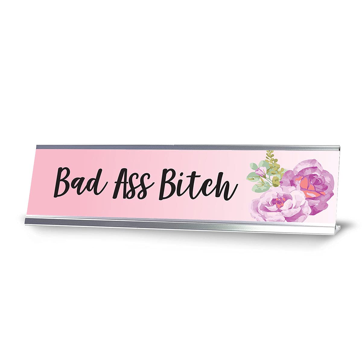 Bad Ass Bitch Floral Designer Desk Sign - 2x8 Inch Office Decor - Perfect for Interior Designers, Floral Artists & Creative Workspaces