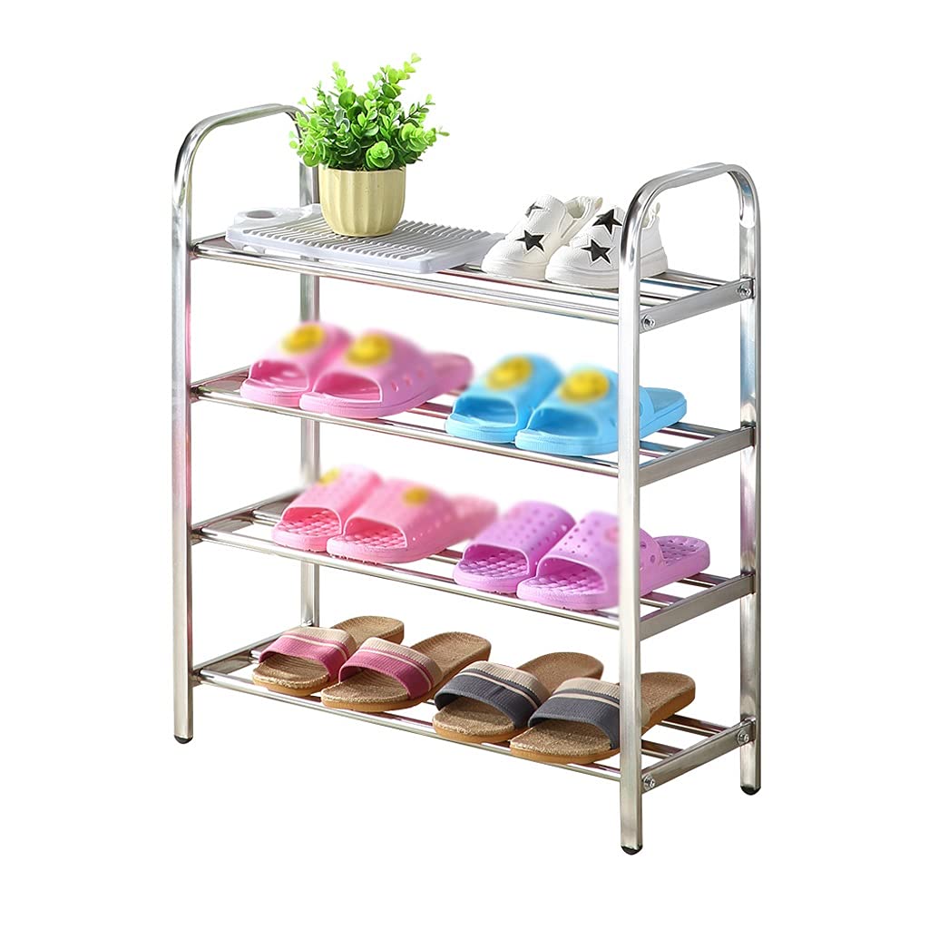 Stainless Steel Shoe Rack Organizer - 3-Tier Closet Shoe Storage Shelf for Entryway, Hallway, Bedroom & Living Room - Space Saving Shoe Organizer for Sneakers, Boots & Sandals - Perfect for Small Spaces & Apartment Organization