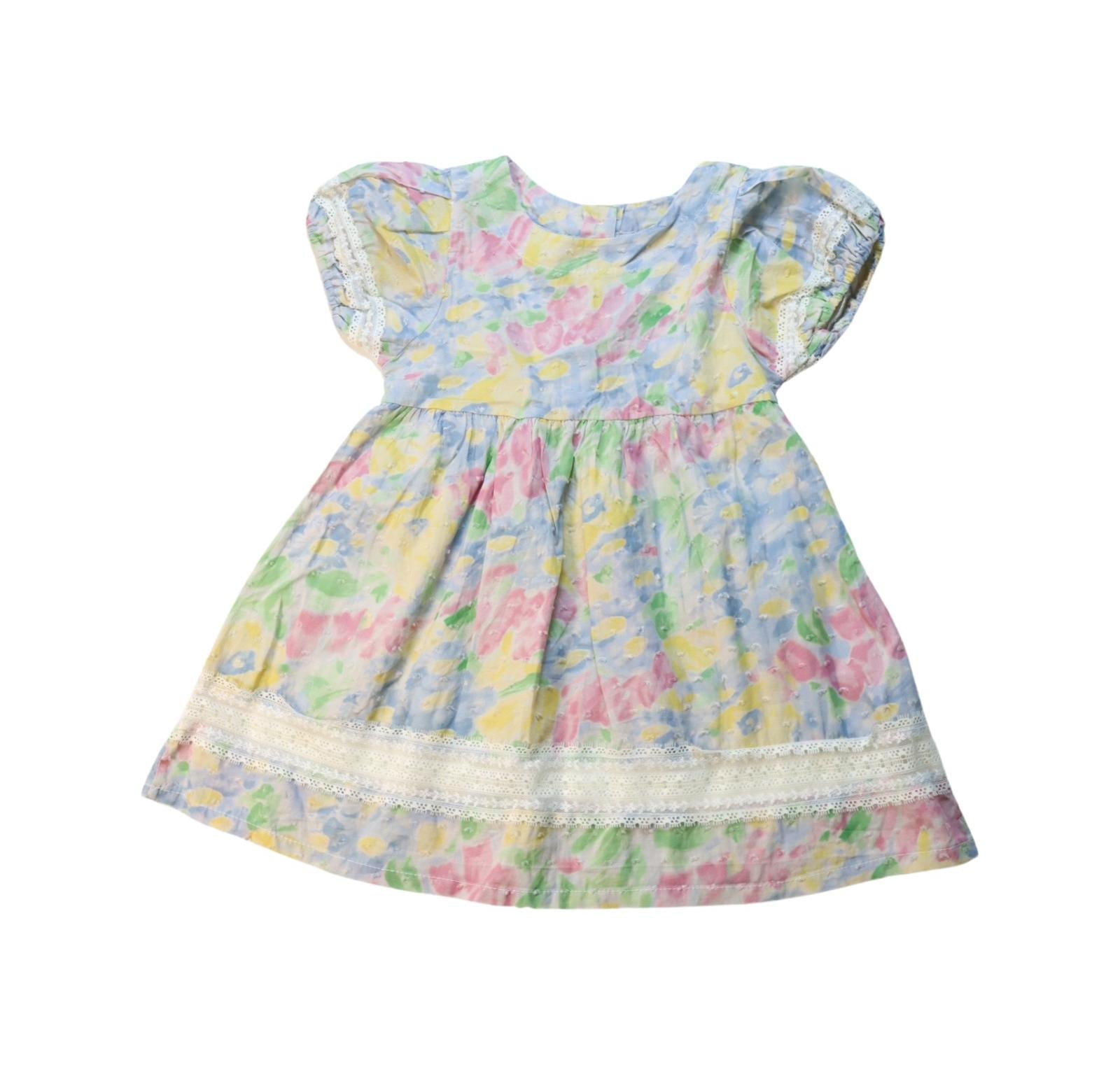 Aosta Short Sleeve Cotton Dress for Girls 3T 4T - Casual Summer Outfit for Playdates & Outdoor Activities