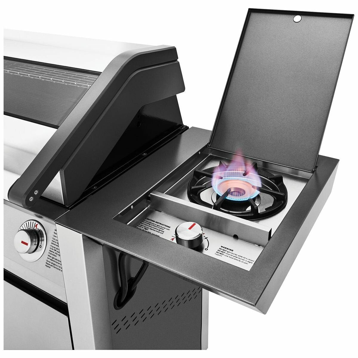 Beefeater 1600 Series 4-Burner Stainless Steel Gas Grill with Side Burner & Rolling Cart - Perfect for Backyard BBQs, Outdoor Cooking & Patio Entertaining
