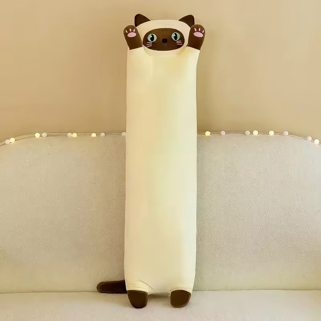 Adorable Sausage Cat Plush Throw Pillow - Soft Stuffed Animal Cushion for Bed, Sofa & Home Decor - Perfect Gift for Cat Lovers