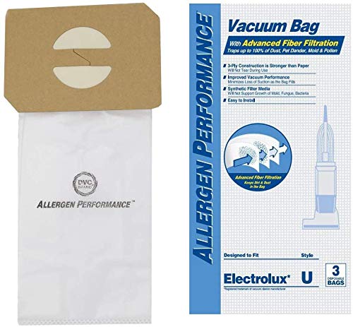 Electrolux Style U Fit Discovery I, II, III Replacement Bags - 3 Pack Hypoallergenic Synthetic HEPA Filter Bags for Allergy Relief | Perfect for Homes with Pets, Dust Allergies & Asthma Sufferers