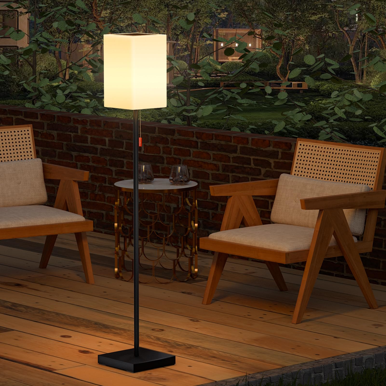 Solar Powered Outdoor Floor Lamp - Waterproof, Dimmable, Cordless LED Light with RGB Colors for Patio, Yard, Garden & Lawn | USB Rechargeable Battery Operated | Perfect for Backyard Parties, Pathway Lighting & Landscape Decoration