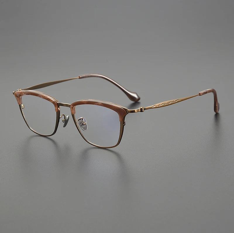 Stylish Unisex Black Titanium Acetate Square Eyeglasses Frame 6069 - Perfect for Work, Reading & Fashion Accessories