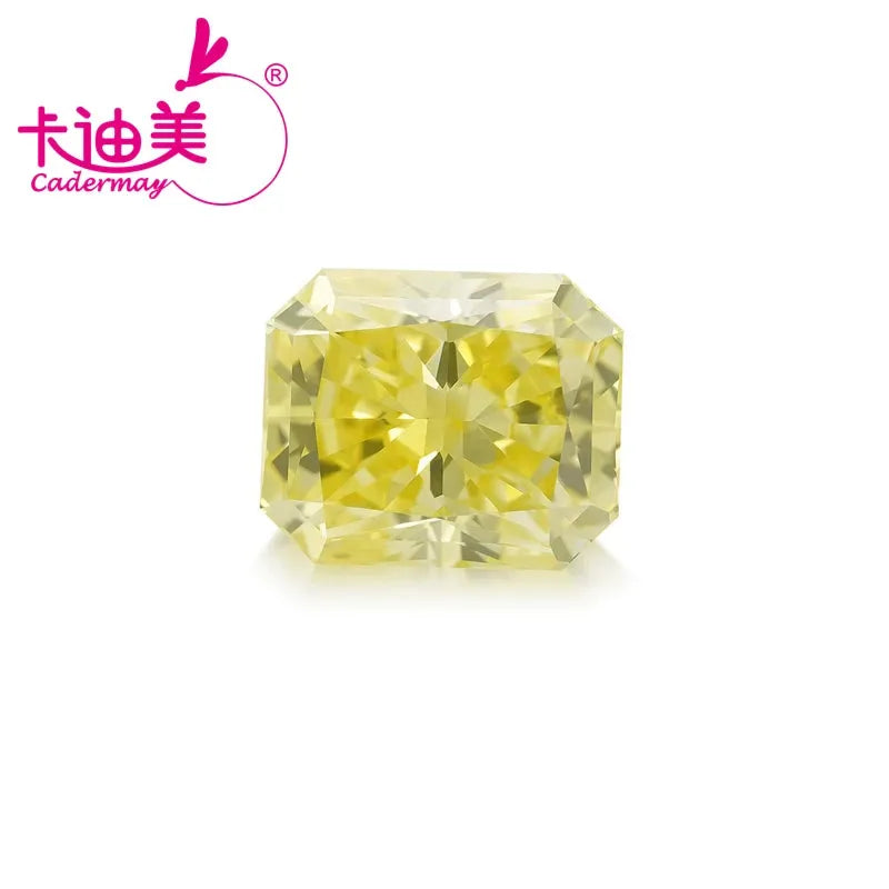 1.066CT Radiant Cut Fancy Yellow VS1 Clarity HTHP Lab Grown Loose Diamond - CADERMAY Gemstone for Jewelry Making, Engagement Rings & Custom Pendants