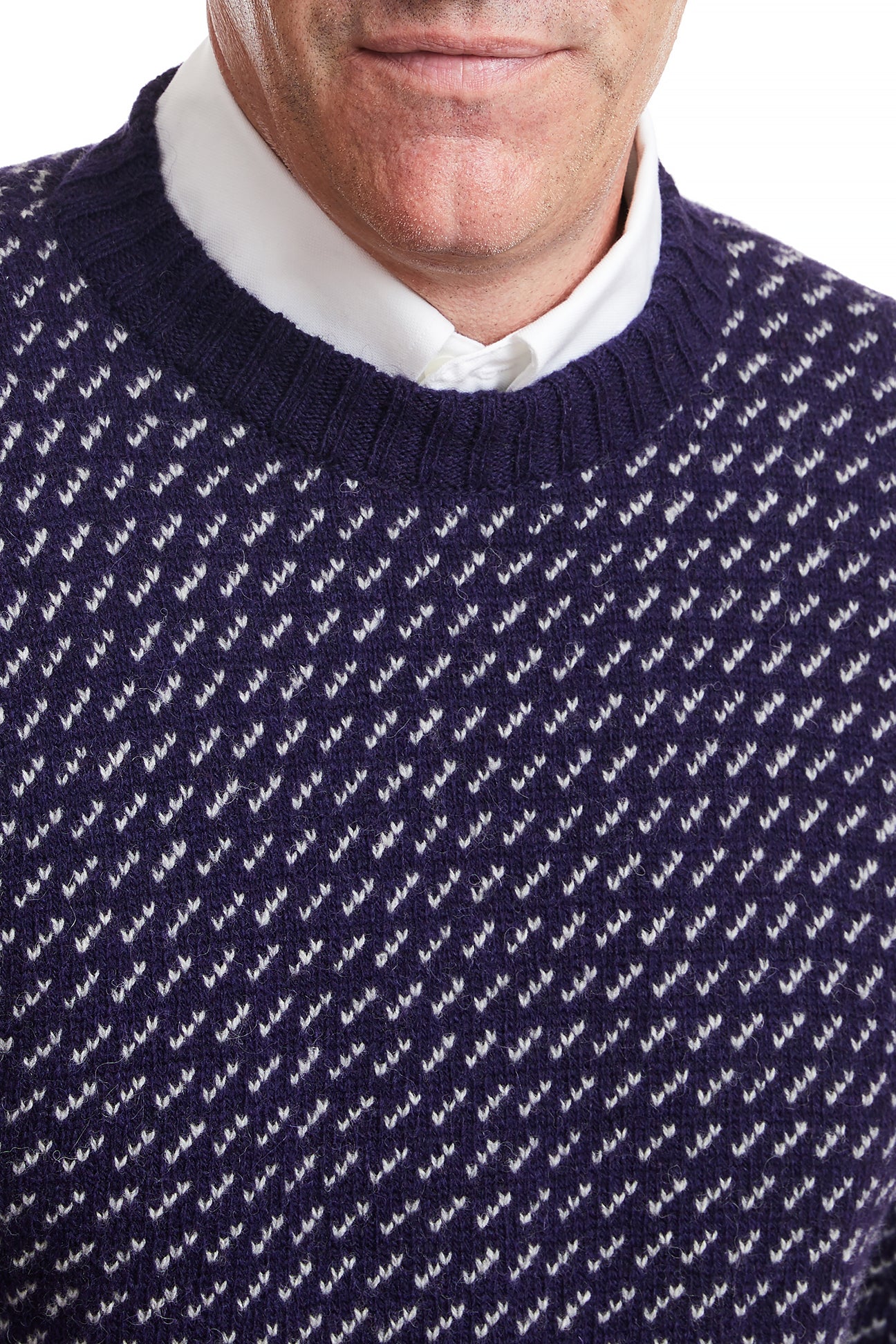 Premium Shetland Wool Crewneck Sweater - Soft Brushed Birdseye Knit in Navy Blue | Cozy Winter Wear for Men & Women | Perfect for Casual Outfits & Outdoor Activities