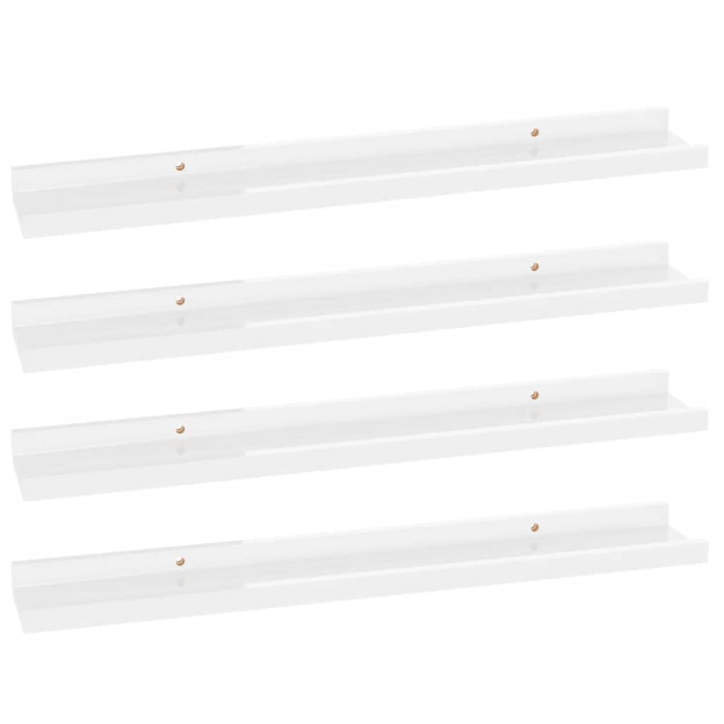 4-Pack High Gloss White Floating Wall Shelves - 23.6