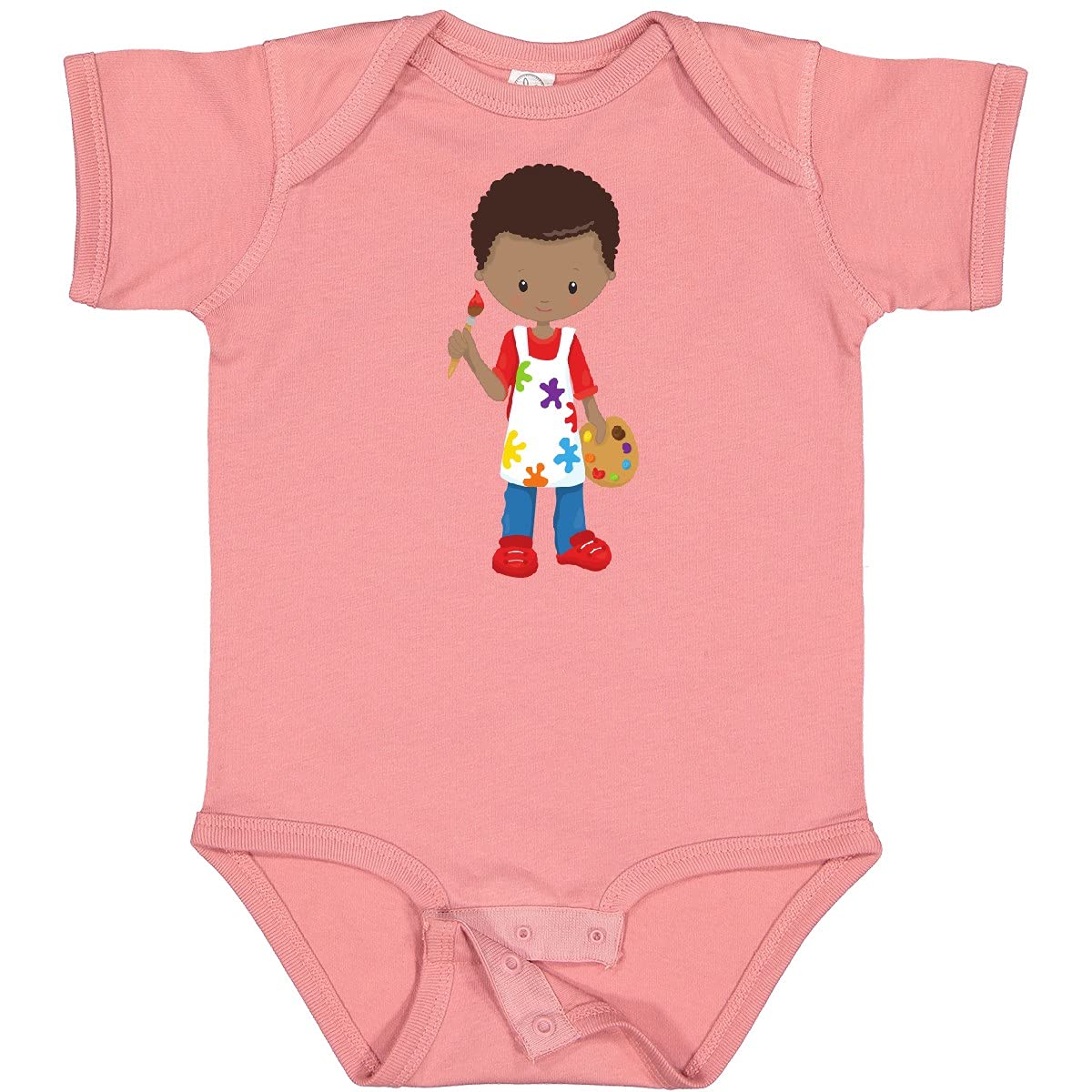 Inktastic African American Boy Painter Artist Baby Bodysuit - Cute & Comfortable Outfit for Newborns, Infants & Toddlers - Perfect for Art Classes, Family Photos & Special Occasions