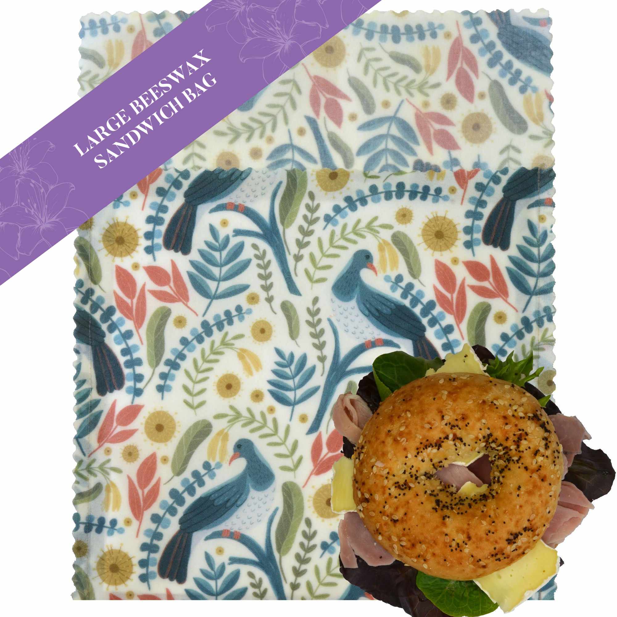 Kereru Large Sandwich Bags - Reusable & Leak-Proof Food Storage for Picnics, School Lunches & Meal Prep