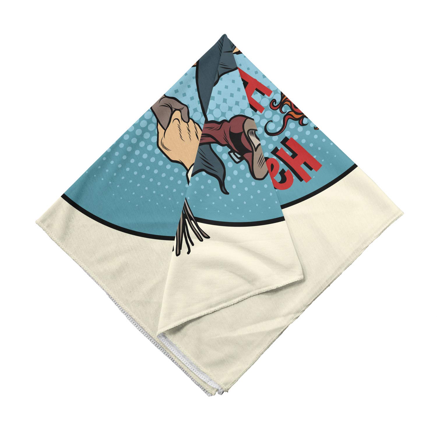 Ambesonne Halloween Bandana - Pop Art Witch Broomstick Design - Unisex Head & Neck Scarf for Costume Parties, Trick or Treat, Cosplay & Halloween Festivities