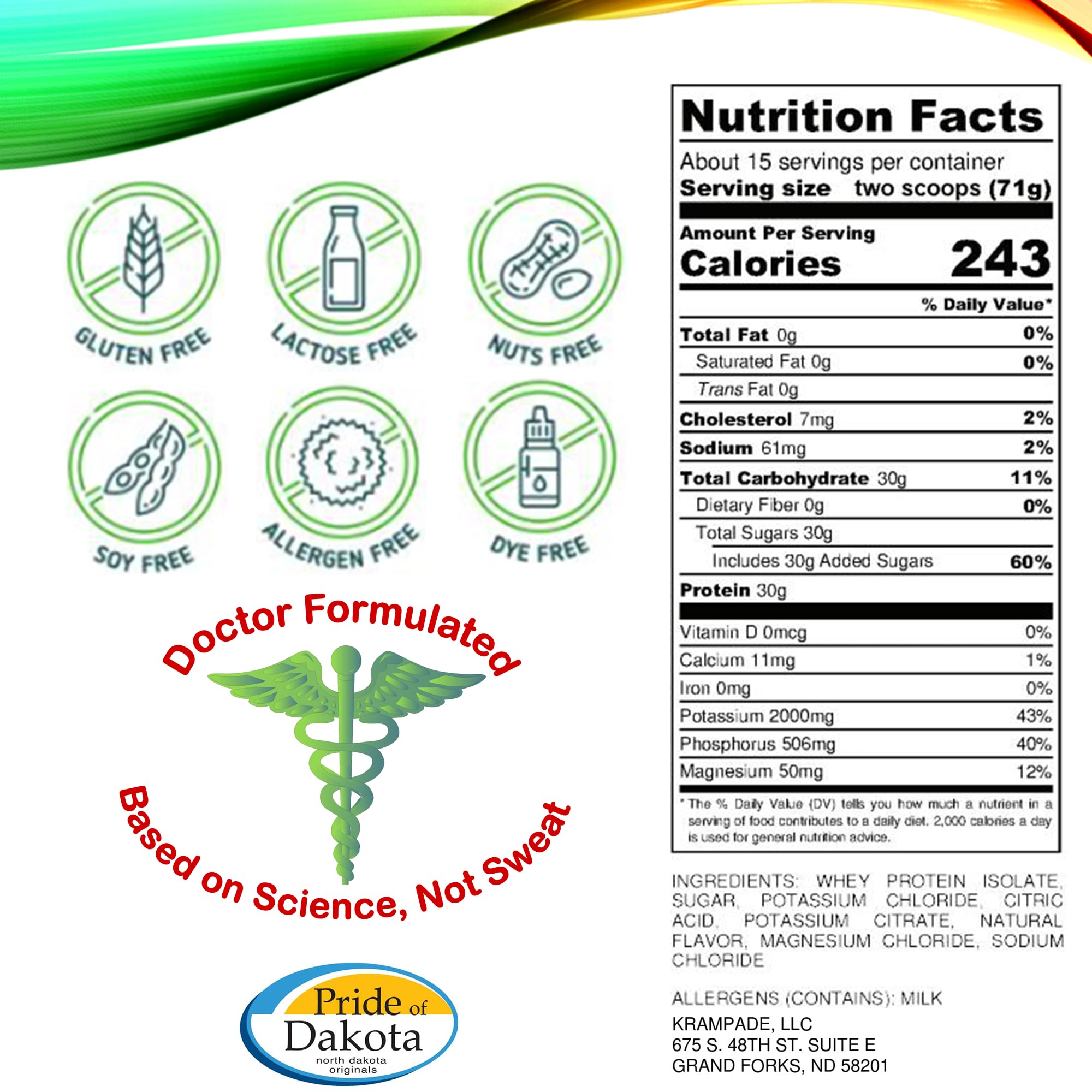 Premium Whey Protein Electrolyte Powder with 30g Protein & 7g BCAA - 2000mg Potassium + Magnesium Supplement (2X More Potassium Than Coconut Water) - Ideal for Post-Workout Recovery, Hydration & Muscle Growth