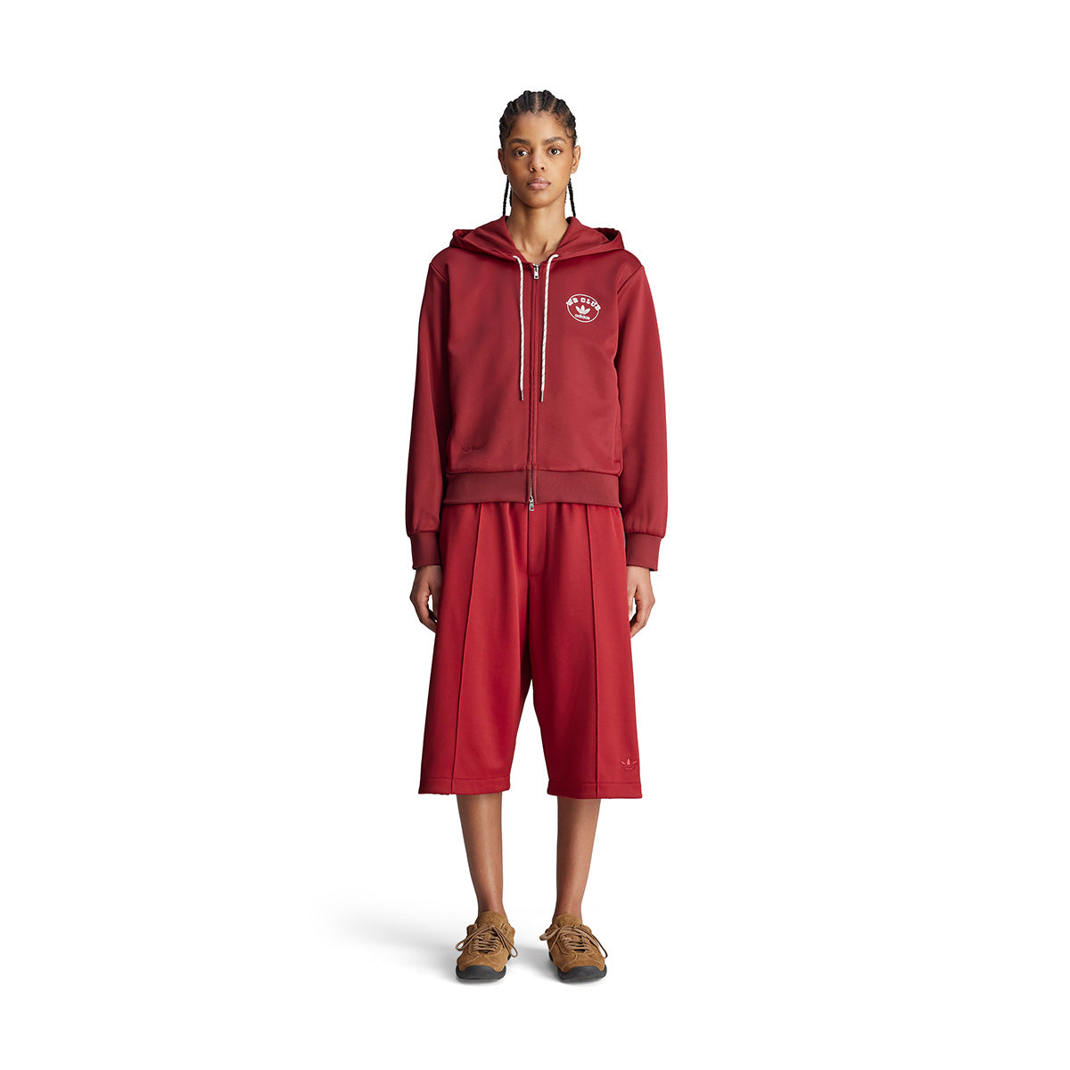 Wales Bonner Red Collegiate Burgundy Track Hoodie - Stylish & Comfortable Men's Pullover for Casual Wear, Street Fashion & Gym Workouts