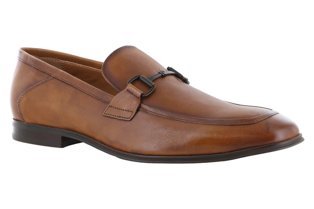Steve Madden Aahron Tan Leather Dress Loafers for Men - Comfortable & Stylish Slip-On Shoes for Business, Office & Casual Wear
