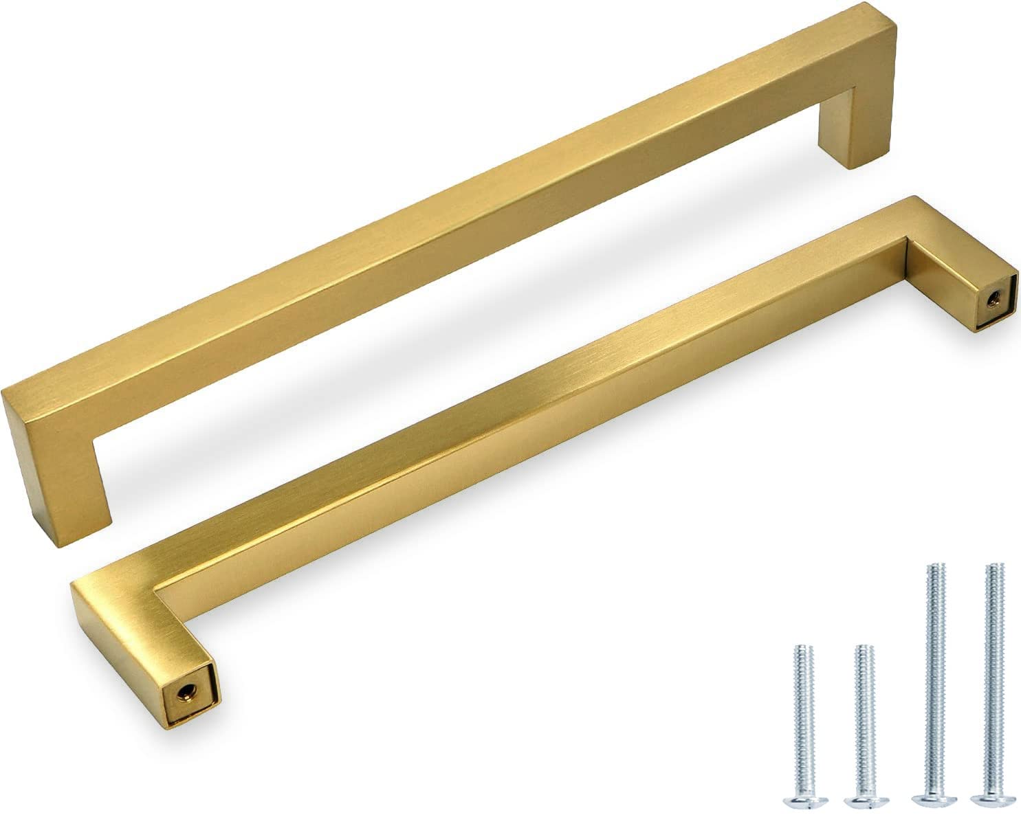 45 Pack Gold Cabinet Pulls Brushed Brass - 7-1/2 Inch Hole Spacing Kitchen & Dresser Handles for Cabinets, Drawers & Furniture - Perfect for Home Renovation, DIY Projects & Modern Interior Design