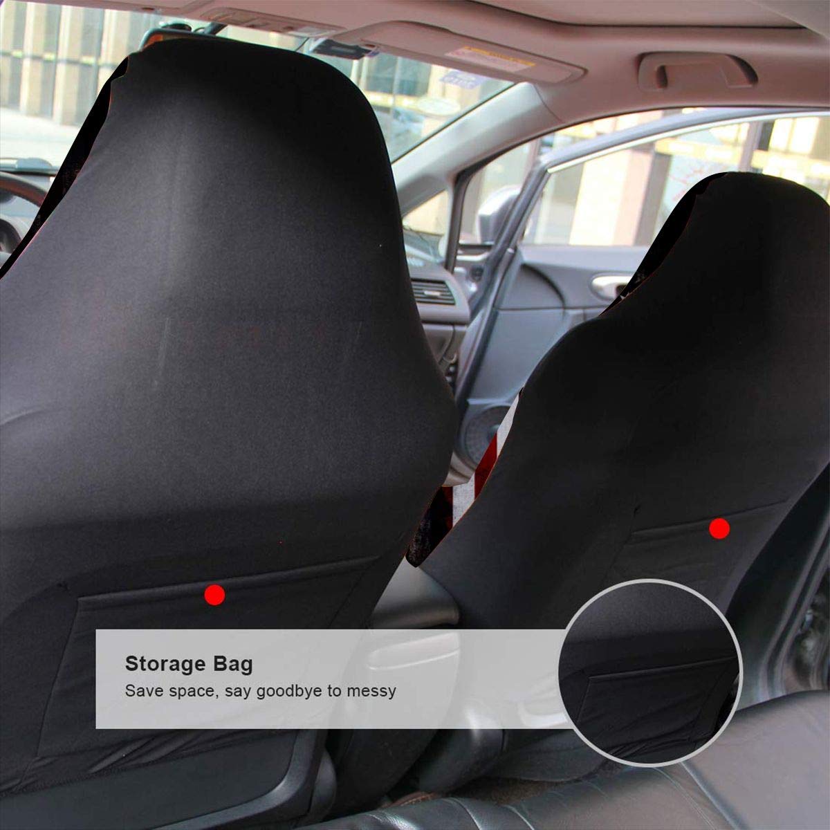 American Flag Front Seat Covers Set of 2 - Universal Fit Car Seat Protectors for Trucks, SUVs & Vans | Durable Vehicle Seat Mats for Patriotic Style & Protection | Perfect for Road Trips, Daily Commutes & Car Shows