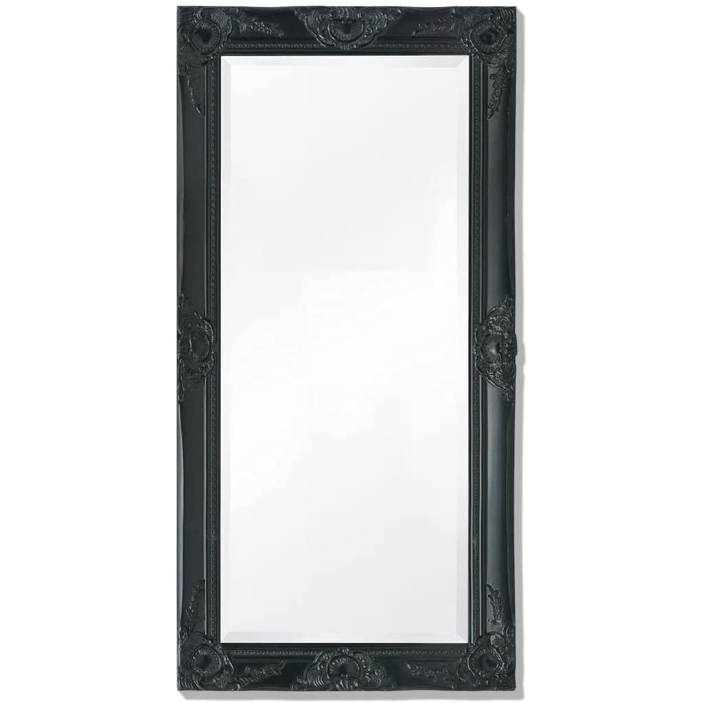 Rustic Framed Wall Mirror 39.4x19.7 Inches - Baroque Style Black Glass Mirror for Vanity, Bedroom or Bathroom - Horizontal or Vertical Hanging - Fast Shipping | Perfect for Home Decor, Dressing Room & Entryway