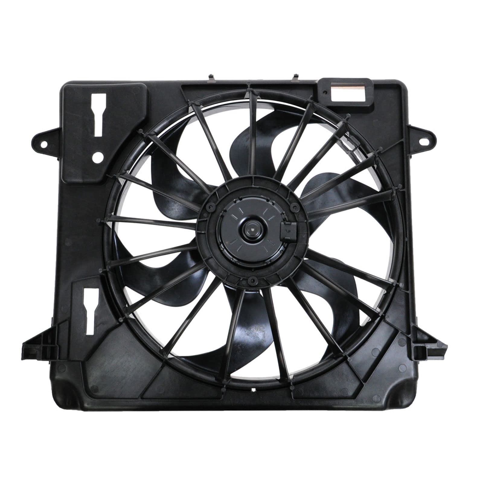 TRQ Radiator Cooling Fan Assembly Replacement for 2007-2011 Jeep Wrangler JK CH3112110 - Perfect for Off-Roading & Daily Driving Cooling System Upgrade