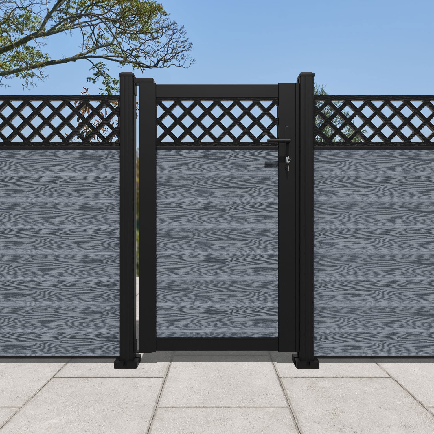 Classic Hive Pedestrian Gate - Anthracite Black Steel Fence Gate for Garden, Yard, and Driveway Security | Durable Outdoor Entryway Solution