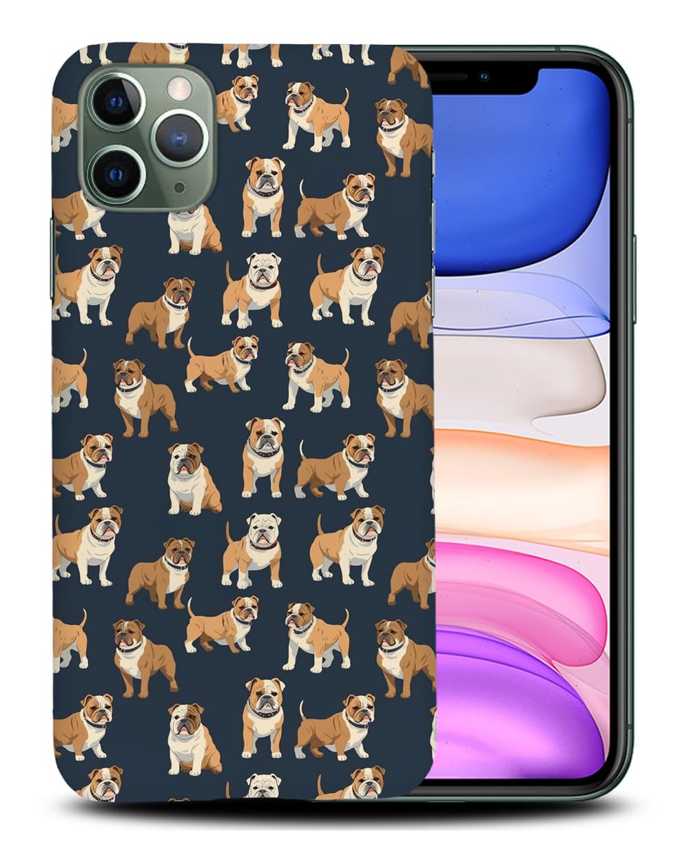 Cute Bulldog Puppy Dog Pattern Polycarbonate Phone Case for Apple iPhone 11 Pro Max - Durable Protective Cover for Everyday Use & Gifts
