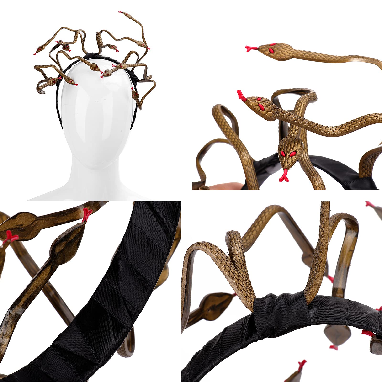 Scary Halloween Snake Headband - Women & Girls Cosplay Hair Accessory for Carnival, Masquerade & Halloween Party | Perfect for Costume Dress Up, Themed Events & Spooky Photo Shoots