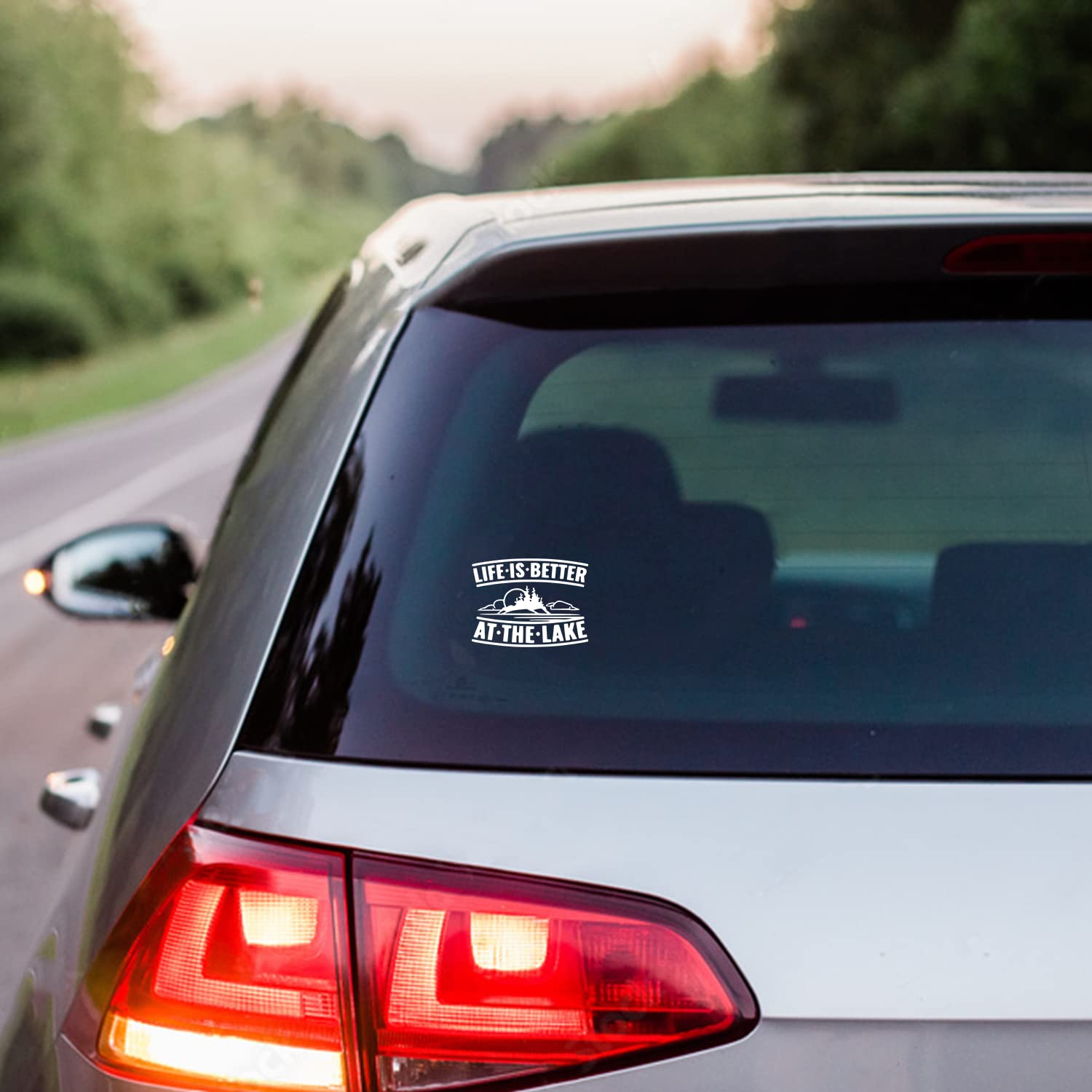 Life is Better at The Lake Vinyl Decal Sticker - 5.5 Inch White Waterproof Car Sticker for Cars, Trucks, Vans, SUVs, Walls, Cups & Laptops - Perfect for Outdoor Adventures, Road Trips & Home Decor (KCD2643)