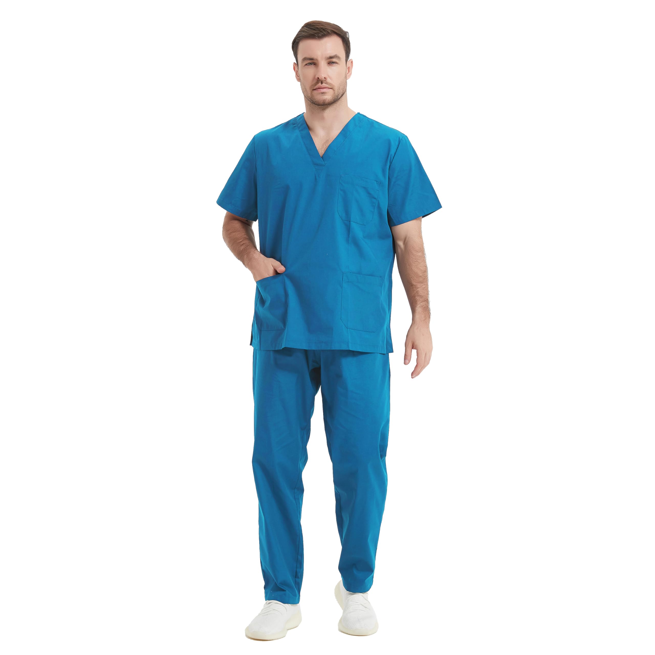 Unisex Medical Scrubs Set - Comfortable & Durable Nurse Uniform with Top & Pants (Ref.6801-6802) - Perfect for Hospitals, Clinics & Healthcare Professionals