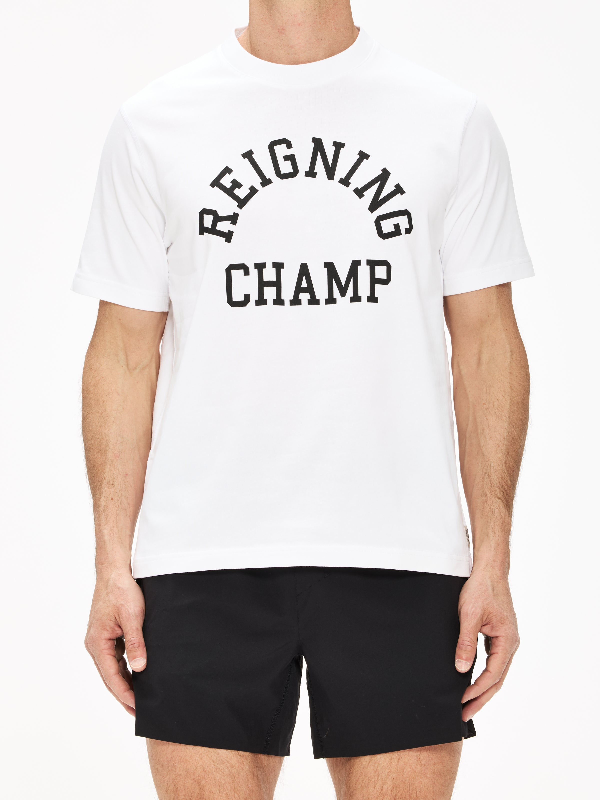 Reigning Champ Midweight Jersey Arch Logo T-Shirt | Premium Cotton Men's Tee for Casual Wear & Street Style