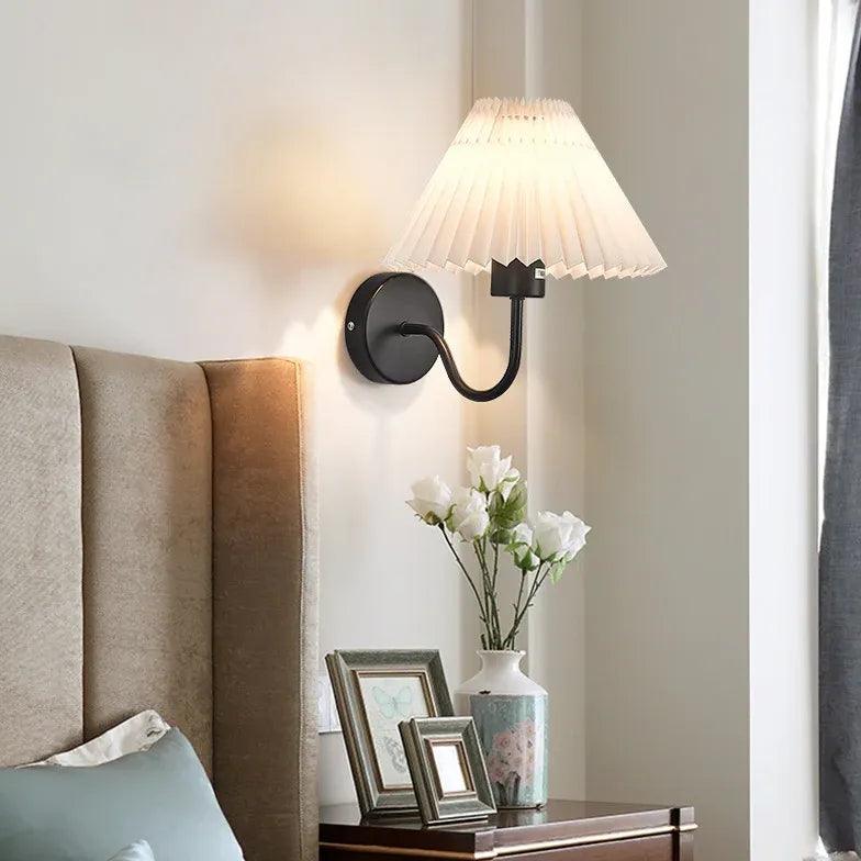 Modern Wall Sconces with Fabric Shades - Bedroom Lighting Fixtures for Cozy Ambience, Hallway & Living Room Decor