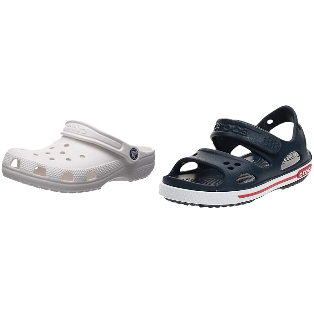 Crocs Kids' Classic Clog & Sandal 2-Pack Bundle - Comfortable Water Shoes for Boys & Girls - Perfect for Beach, Pool, and Outdoor Play