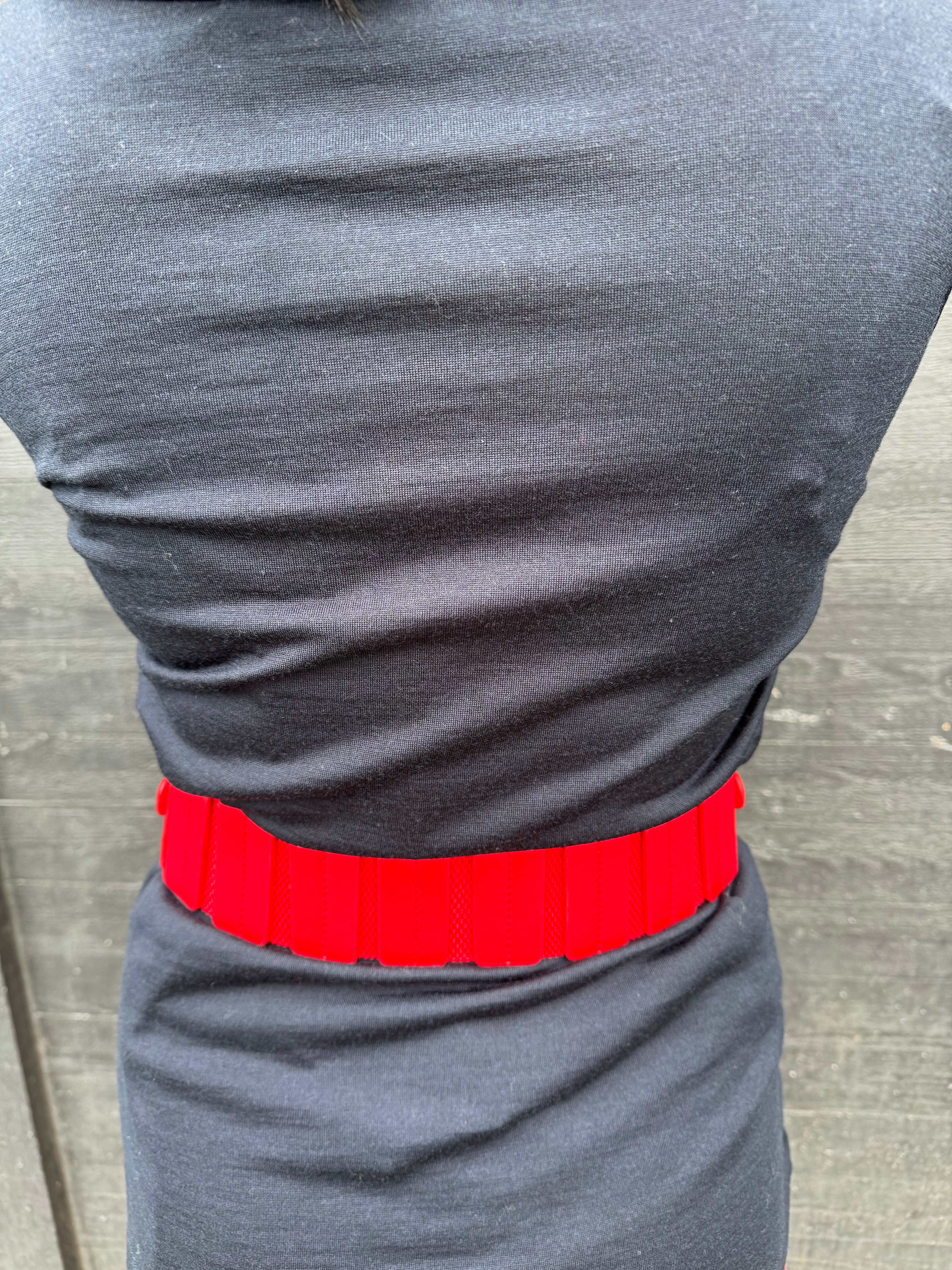 Fashionable Wide Waist Belt for Women - Adjustable Red Corset Belt for Tummy Control & Waist Training - Perfect for Dresses, Outfits & Body Shaping