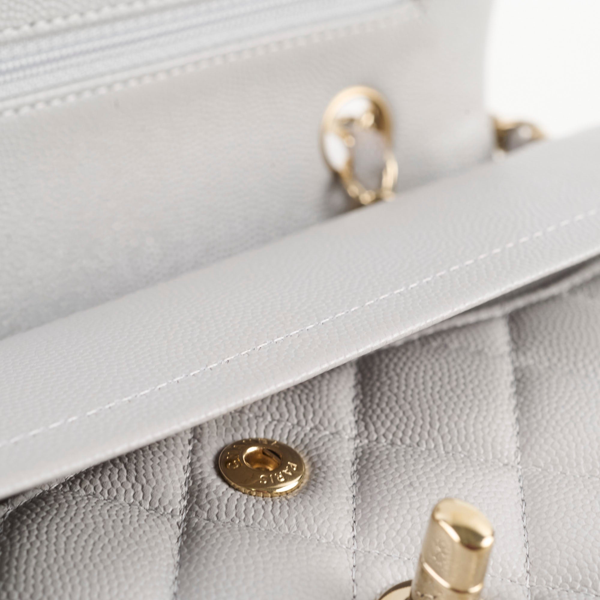 Chanel Small Caviar Double Classic Flap Bag in Dove Grey with Microchip - Luxury Designer Handbag for Women, Perfect for Evening Events & Special Occasions