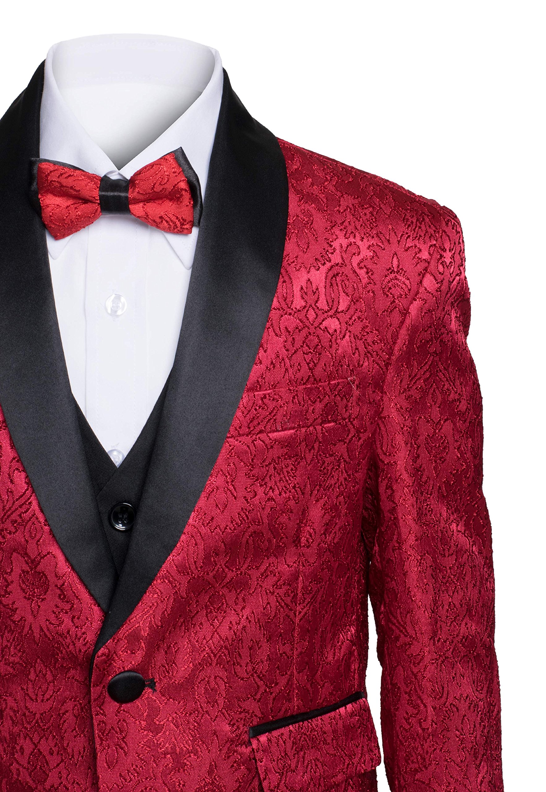 Premium Boys' Paisley & Solid Shawl Lapel Tuxedos - Formal Suits for Weddings, Prom & Special Occasions - Multiple Color Options